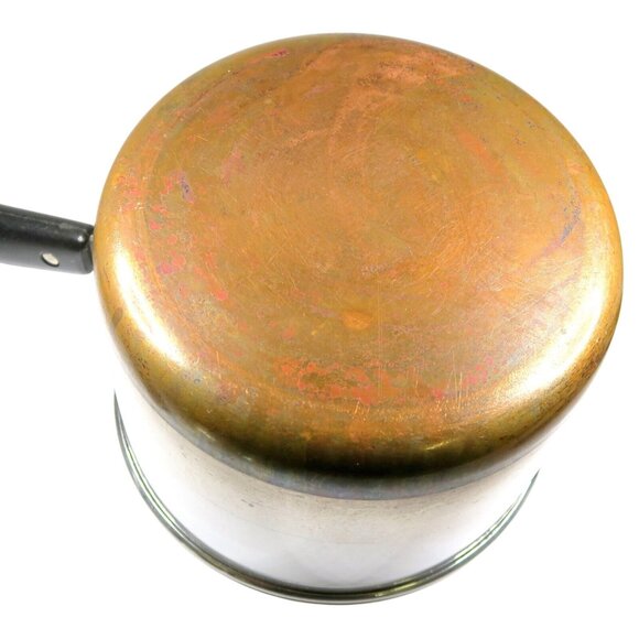 Revere Ware 1801 3 Qt Saucepan with Lid and Double Boiler Insert Pre 1968 - Picture 6 of 10